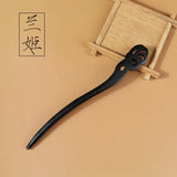Chinese Carved Wooden Hairpins 