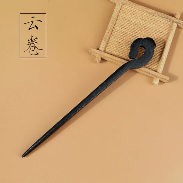 Chinese Carved Wooden Hairpins 