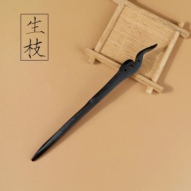 Chinese Carved Wooden Hairpins 