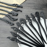 Chinese Carved Wooden Hairpins 