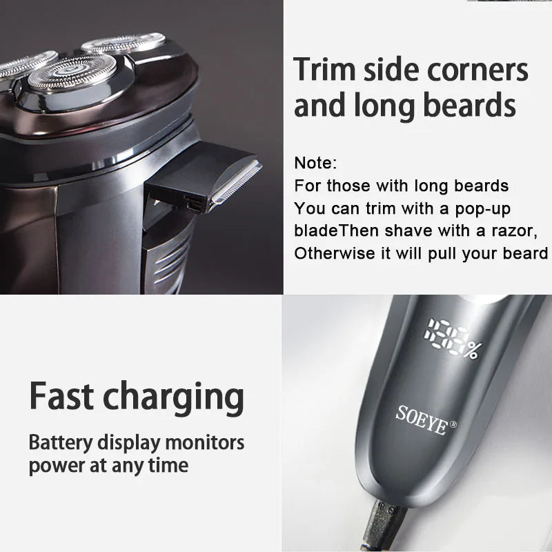 Round Electric Shaver for Men 