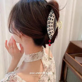 Retro Flower Butterfly Tassel Hair Clip 