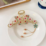 Retro Flower Butterfly Tassel Hair Clip 