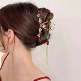 Retro Flower Butterfly Tassel Hair Clip 
