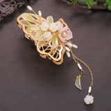 Retro Flower Butterfly Tassel Hair Clip 