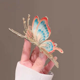 Retro Flower Butterfly Tassel Hair Clip 