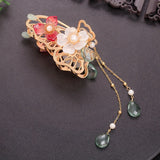 Retro Flower Butterfly Tassel Hair Clip 