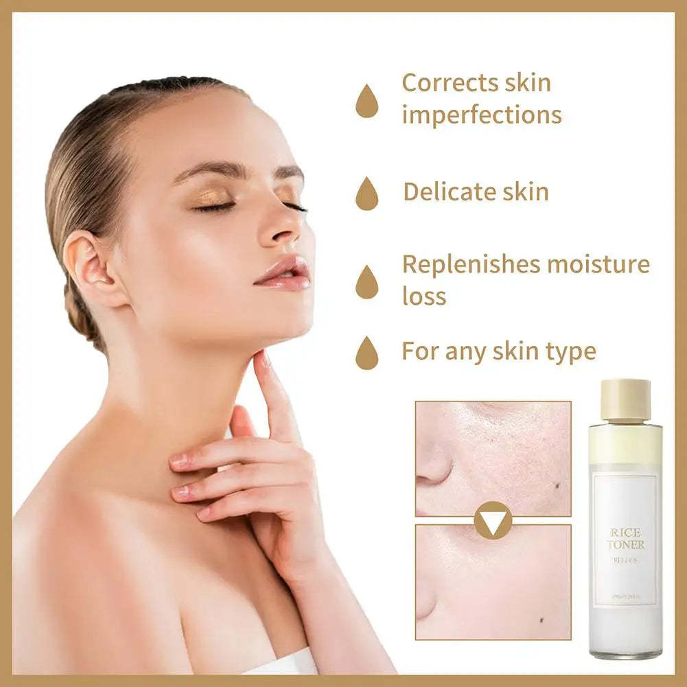 Rice Face Toner Anti-Aging Moisturizing Water Dark Spot Acne Remover 150Ml Deep Facial Cleanser for Young Glowy Korean Skin Care