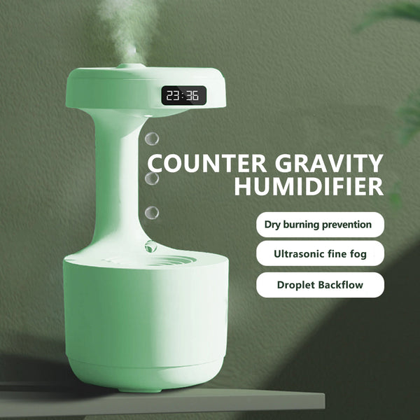 800Ml Water Drop Humidifier with Time Display Anti-Gravity Perfume Aromatherapy Air Humidifiers Desk Air Purifiers Home Decor